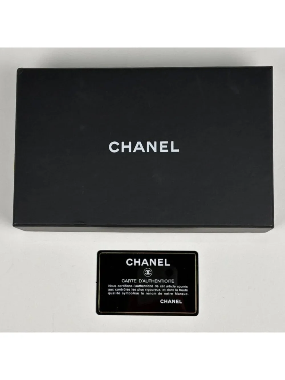 Chanel Trifold Wallet CC Logo Caviar Leather Black
